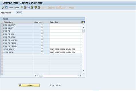 Fiprb Sap Tcode Fipr Control Tables Transaction Code