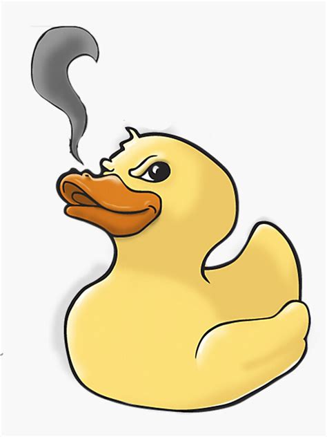 Fire Breathing Rubber Ducky Funny Smoking Duck Sticker For Sale By