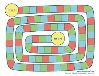 Blank Board Game Template Printables | Make Your Own Board Game - PDF