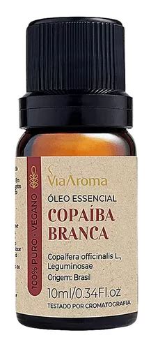 Óleo Essencial De Copaíba Branca 100 Puro 10ml Via Aroma MercadoLivre