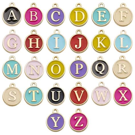 Pcs Set Mm Alloy Alphabet English Letters Charms Pendants Diy