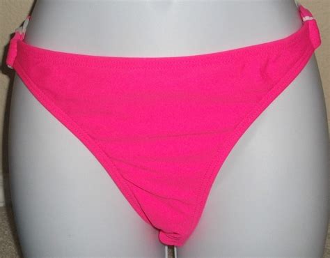 New Hobie Yellow Or Pink Hipster Swim Bikini Bottom Pant W String Sides