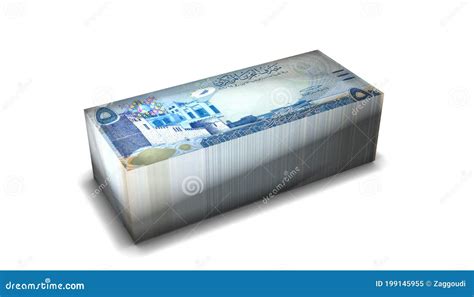 Bahrain Dinar Banknotes Money Stack On White Background Stock