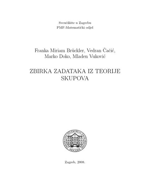 PDF ZBIRKA ZADATAKA IZ TEORIJE SKUPOVA DOKUMEN TIPS