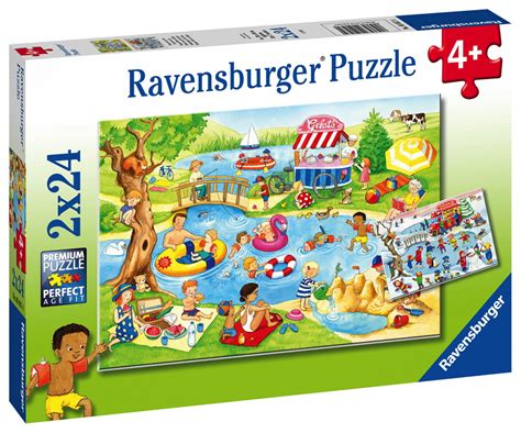 2 X 24 Teile Ravensburger Kinder Puzzle Freizeit Am See 05057