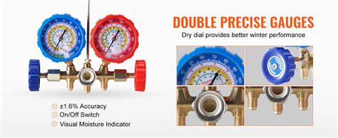 VEVOR Kältemittel Manometer 3 Wege Auto Kältemittel Verteiler