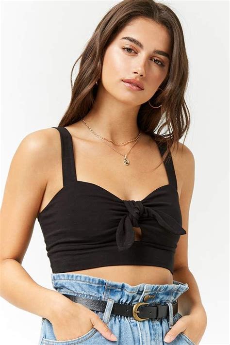 Forever 21 Tie Front Cutout Crop Top Cutout Crop Top Forever21 Tops Crop Tops