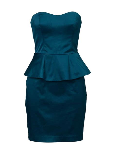 Petrol Blue Strapless Dress - Revolv - Vintage