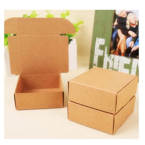 Aliexpress Buy Natural Kraft Paper Gift Packaging Box Small