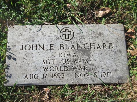 John Edward Blanchard 1892 1971 Find A Grave Memorial