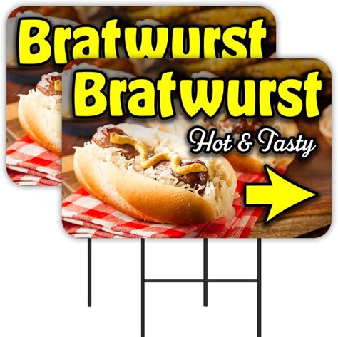 Bratwurst 2 Pack Yard Signs 16 X 24 Double Sided Print