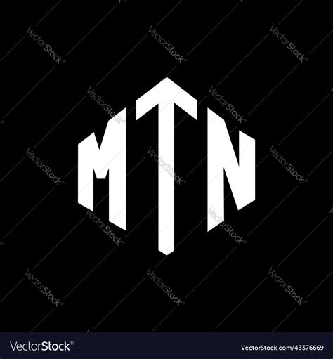 Mtn letter logo design with polygon shape Vector Image