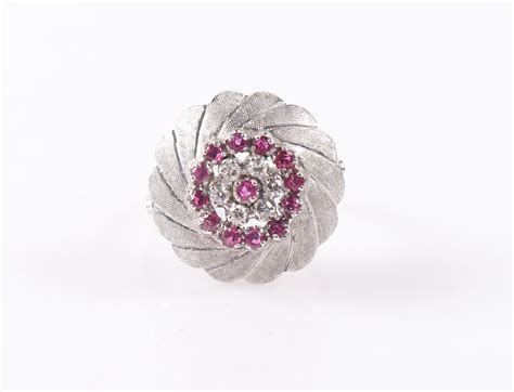 Diamant Rubin Damenring Blume Schmuck Und Uhren 27 06 2024