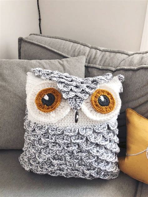 Huggable Owl Pillow Owl Crochet Patterns Crochet Pillow Cover