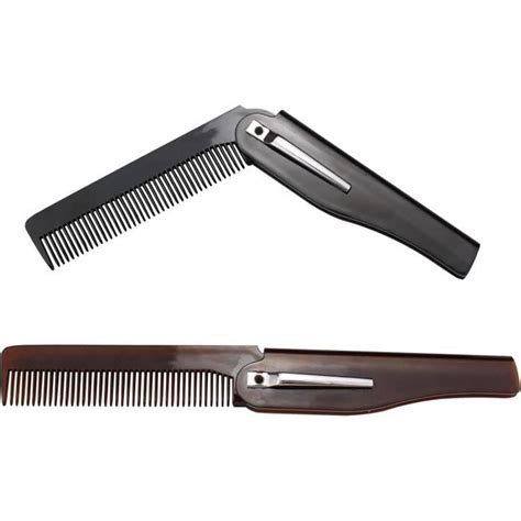 Quiodok 2 Pièces Peigne Pliant En Plastique Peigne à Barbe Pliant