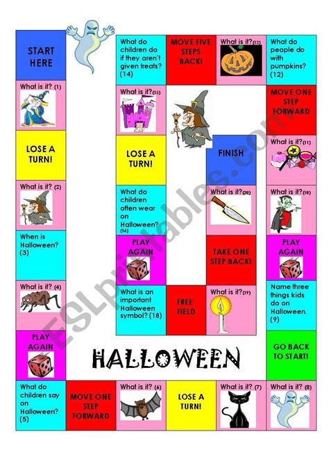 Halloween Boardgame ESL Worksheet By Butzal