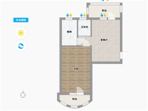 北京市葛布店北里户型图1室2厅1卫1厨6047平方米 酷家乐