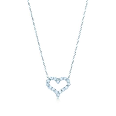 Tiffany & Co. Diamond Heart Pendant Necklace In Platinum - Brilliance ...