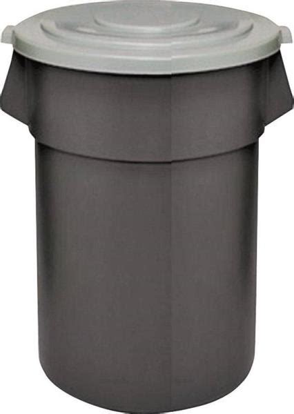 Continental Commercial 4444gy Huskee 44 Gallon Gray Plastic Round