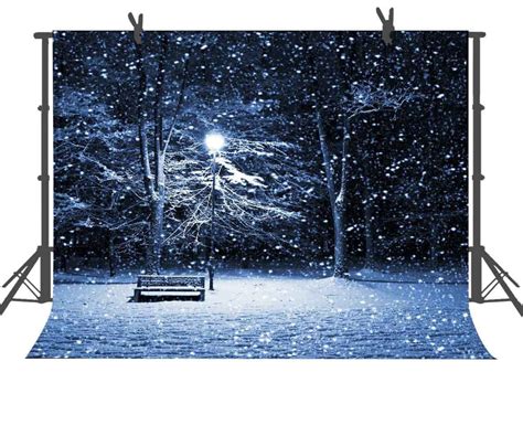 Mohome X Ft Winter Night Snow Scene Photography Backdrop Studio Photo