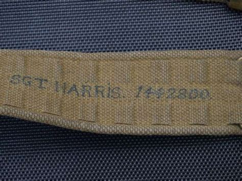 6 Original WW2 British P37 Web Belt ID Marked To 1442800 SGT Harris