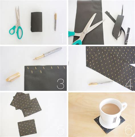 DIY Leather Coasters - Hello Lidy | Diy, Ideas