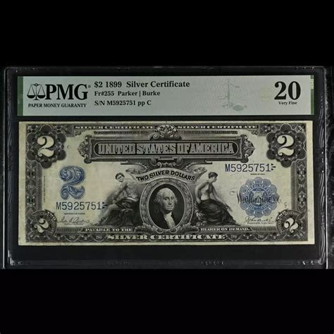 1899 2 Silver Certificate Fr 255 Pmg Vf 20 Old Pueblo Coin