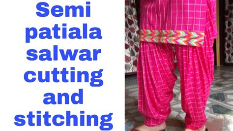 Semi Patiala Salwar Cutting And Stitching सलवार की कटाई ओर सिलाई 36