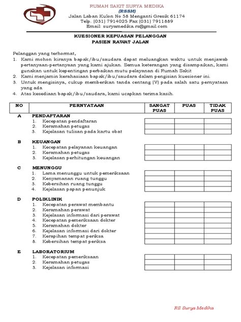 Kuesioner Kepuasan Pelanggan Pdf