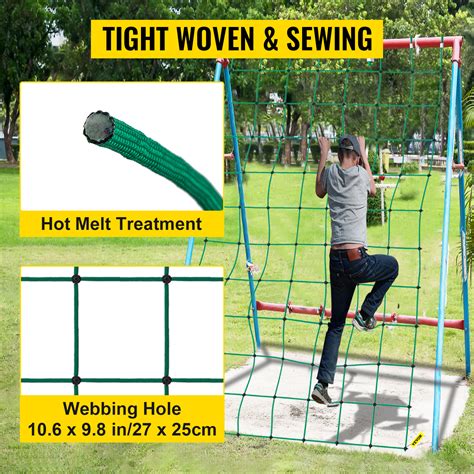 VEVOR Climbing Cargo Net, 70" x 119" Climbing Net, Polyester Playground