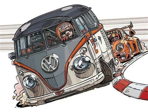 Pin By Philip Katsanis On Cartoons Art Cars Car Cartoon Vw Art