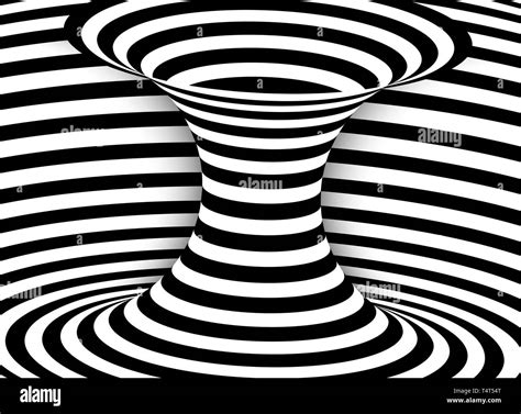 Black And White Lines Optical Illusion Abstract Striped Spiral Vector