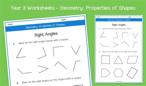 Year 3 Right Angles Worksheets KS2 Geometry Properties Of Shapes