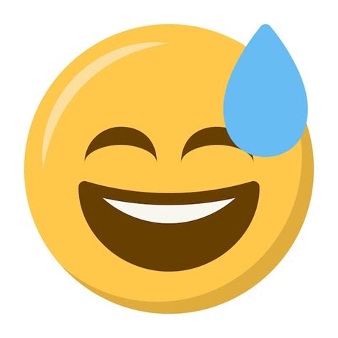 El Icono Del Emoji De La Cara Sonriente Y Sudorosa Vector Premium