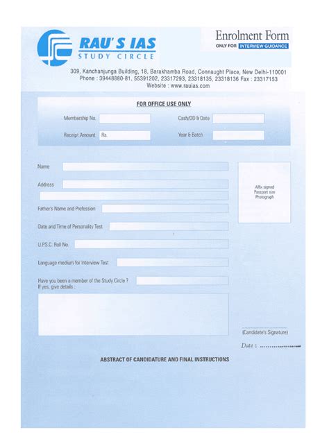 Fillable Online Enrolment Form I Ias Fax Email Print Pdffiller