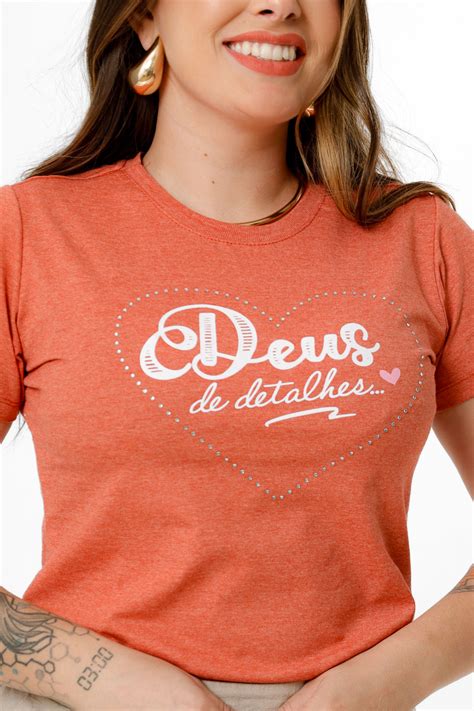 T Shirt Deus De Detalhes Coracao Stras Terra Mescla Atacado Tshirt