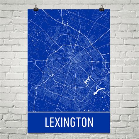 Lexington KY Street Map Poster - Wall Print by Modern Map Art