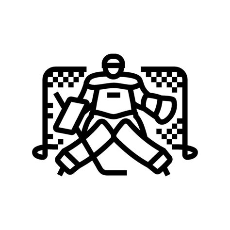 Goaltender Ice Hockey Sport Game Line Icon Illustration 47629129 Vector