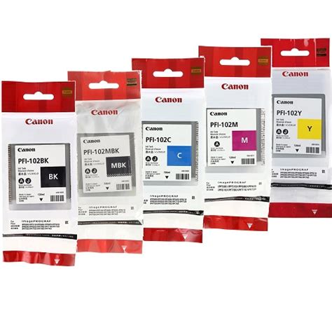 Canon Pfi Ink Tanks Full Set Mbk Bk C M Y Pfi Sset