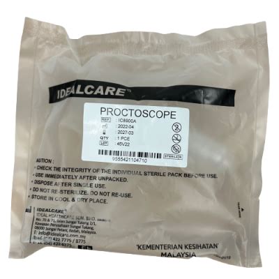 IDEALCARE DISPOSABLE STERILE PROTOSCOPE STANDARD SIZE TRUNK END 1 S