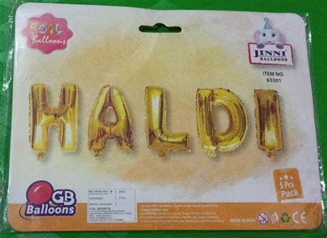 Golden Helium Jinni Haldi Foil Balloon Packaging Type Packet At Rs