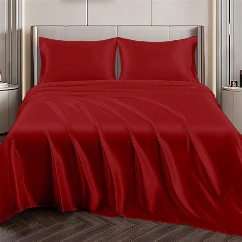 4 Piece Satin Sheets King Size Hotel Luxury Silky Bed Sheets Etsy