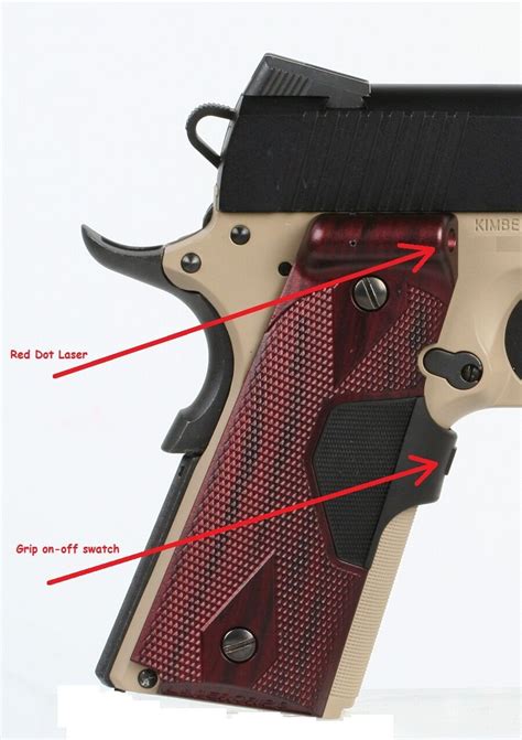 Gripmaster© Red Dot Laser Grips Rosewood Finish For Colt Kimber 1911 Government Ebay