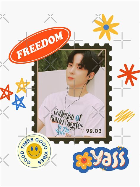 ATEEZ Yunho Stamp With Retro Stickers Sticker For Sale By