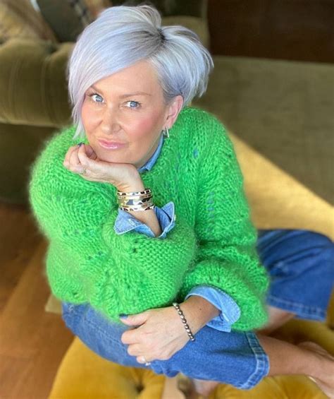 Lover Of Angora And Mohair Worn By Women Short Silver Hair Short