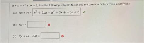 Solved If Fxx23x3 Find The Following Do Not Fact