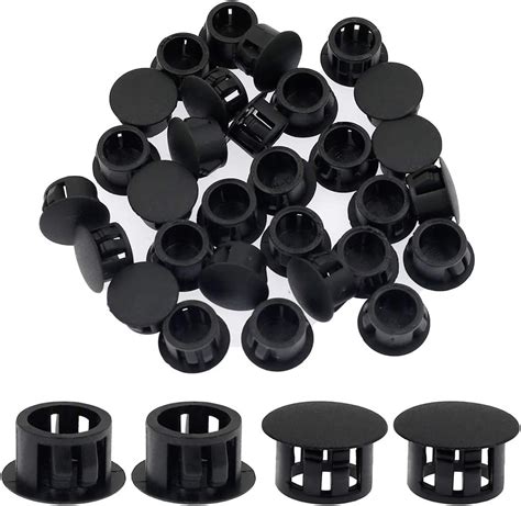 Suiwotin 30pcs 13mm 12 Black Hole Plugs Plastic Flush