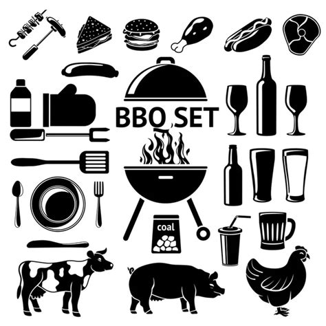 Barbecue Icons — Stock Vector © Bioraven 13940106