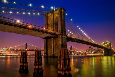 Most Brooklinski Brooklyn Bridge Nowy Jork Usa Jeden Z