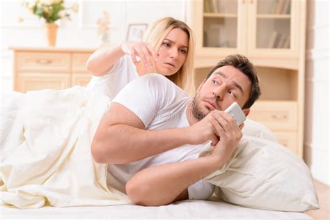 Husband And Wife Lying In Bed Stock Image Image Of Love Beauty 62247839